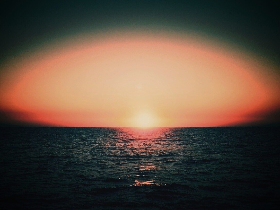 Заходящее солнце обои