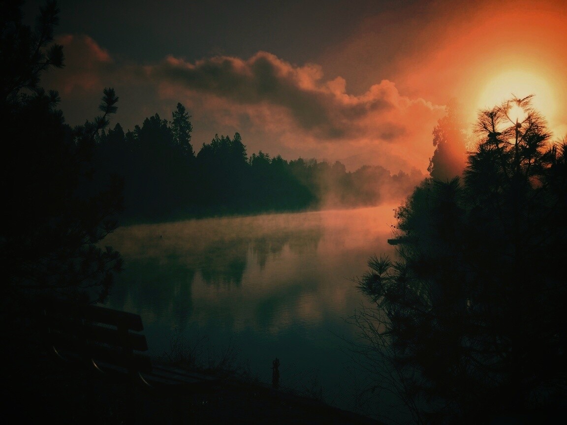 Туманное озеро обои
