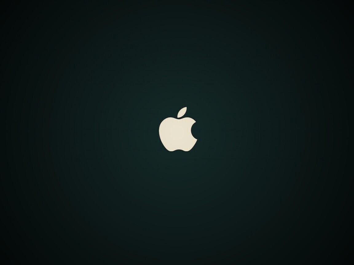 Логотип Apple на черном фоне обои