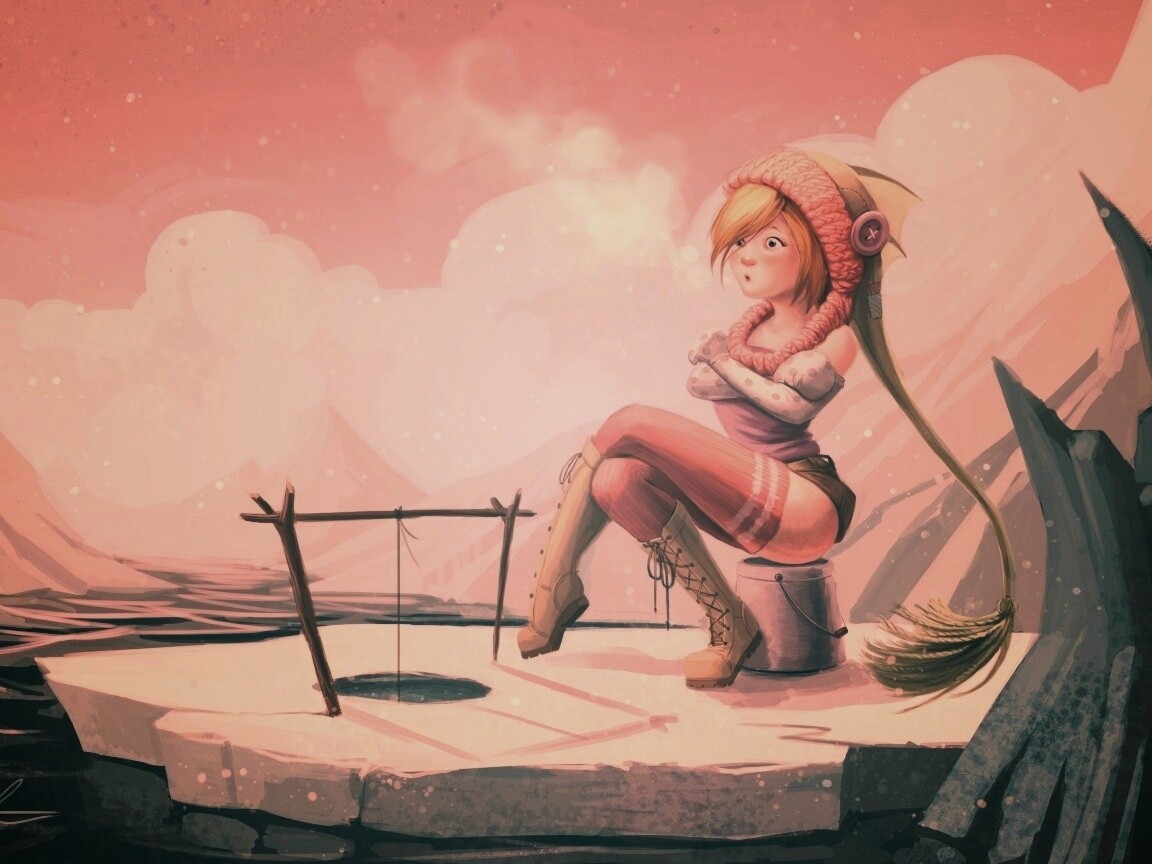 Тяготы зимней рыбалки обои