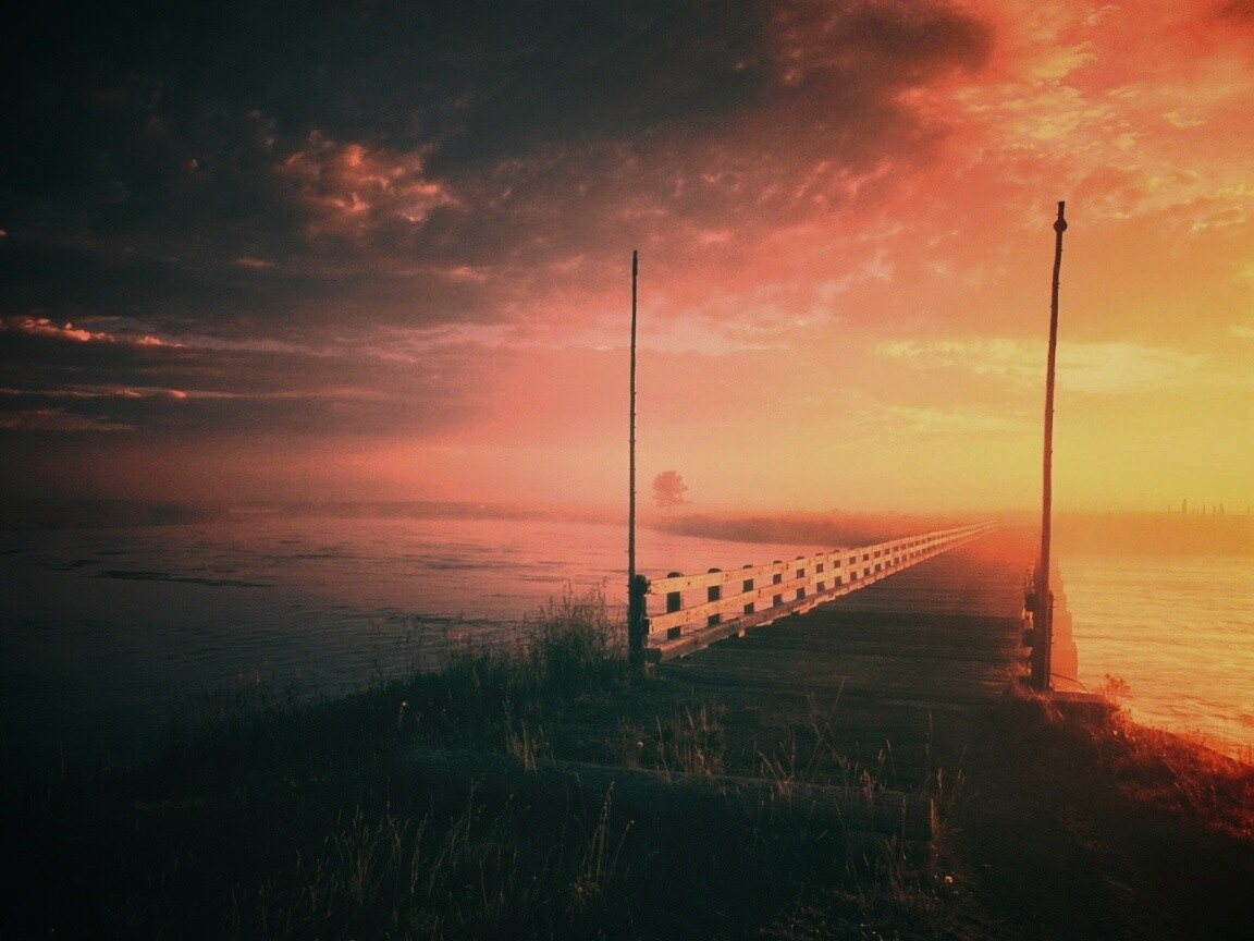 Деревянный мост обои