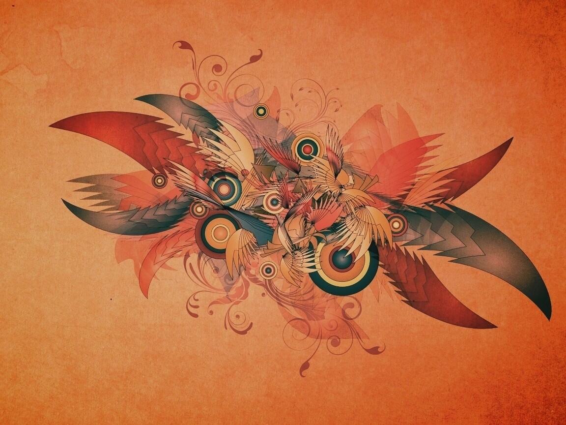 Перья и круги обои