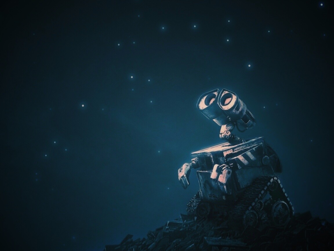 Валли смотрит на звезды обои