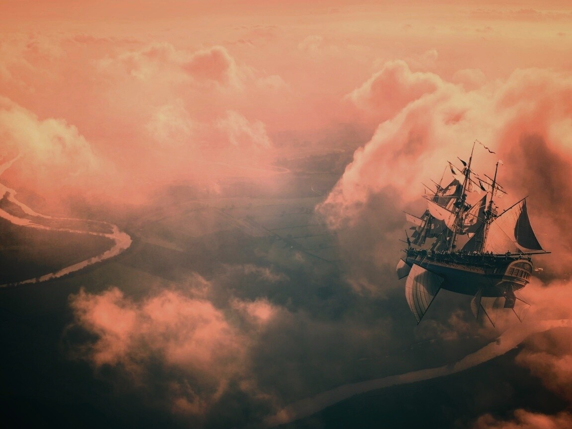 Летающий корабль обои