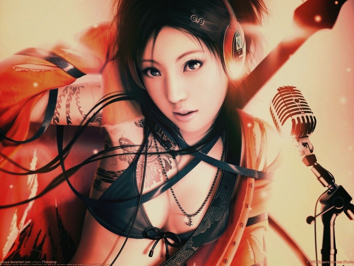 Поющая японка обои