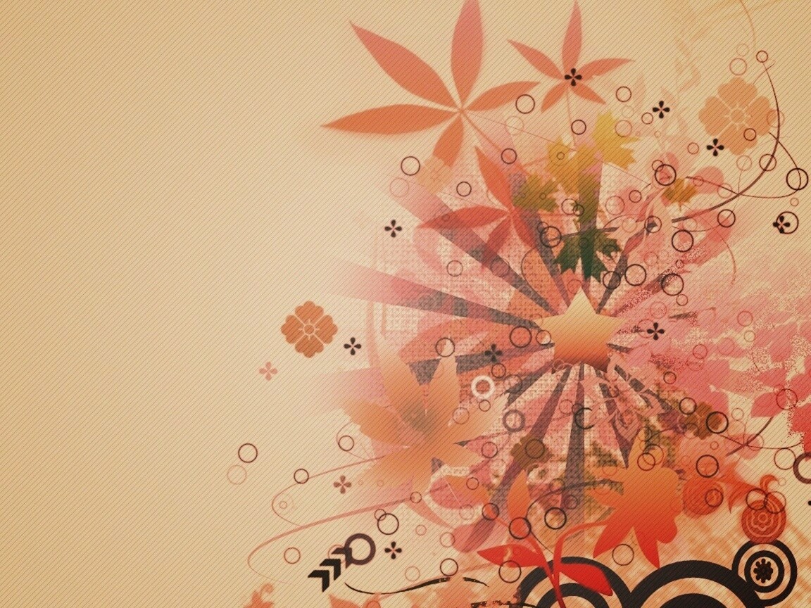 Звездно-листовая абстракция обои