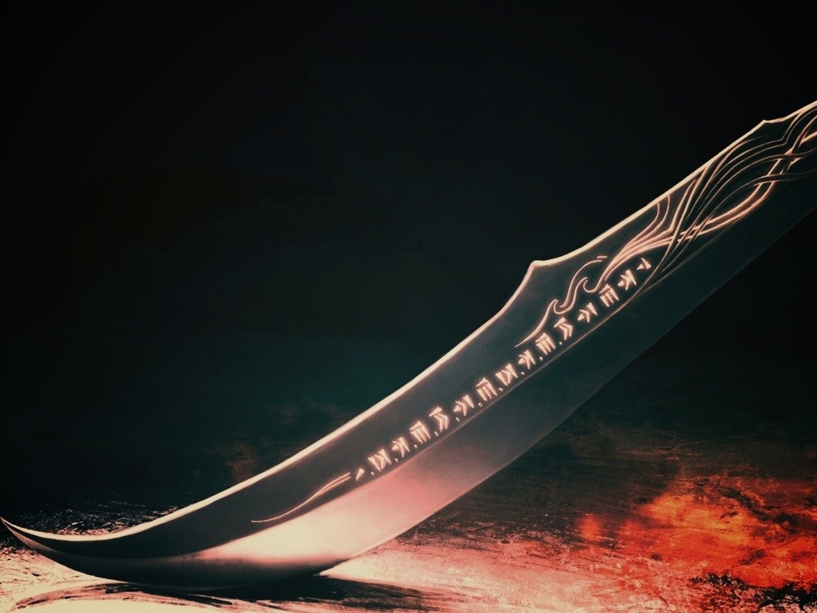 Клинок с магическими рунами обои