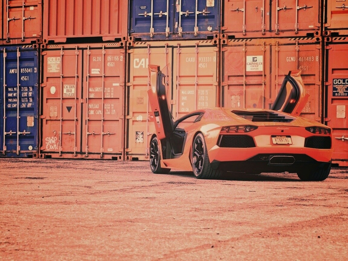 Оранжевый Авентадор обои