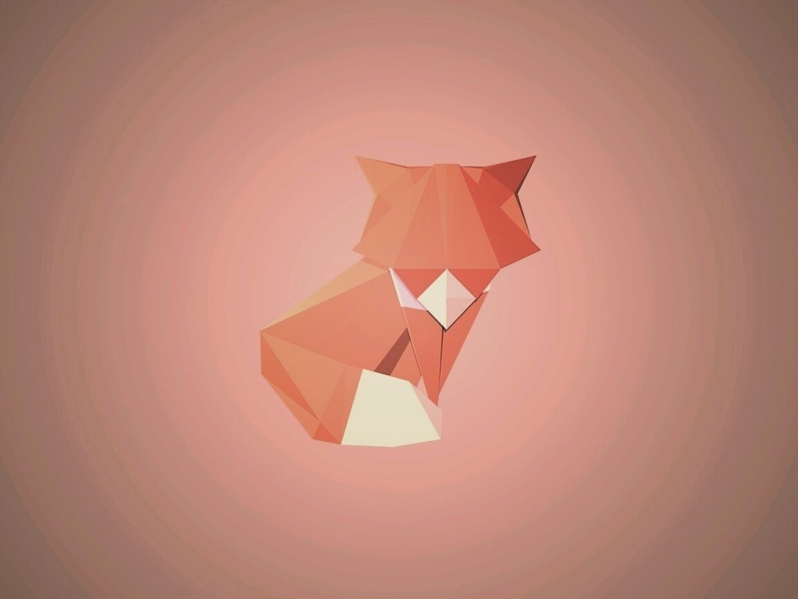 Origami fox обои