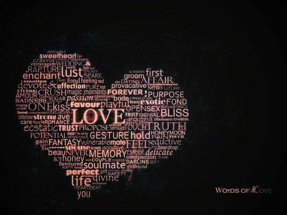 Слова любви обои