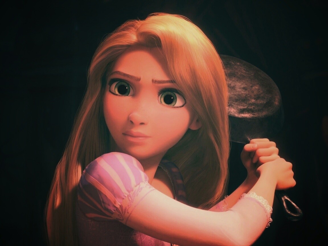 Рапунцель с сковородкой обои