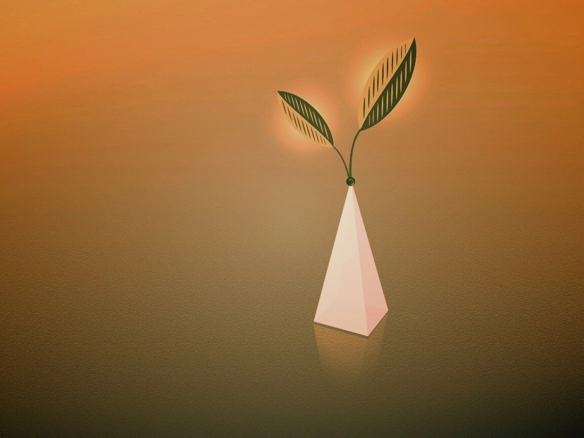 Пирамида и листик обои