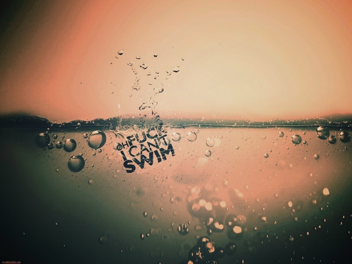 О чёрт, я не умею плавать! обои