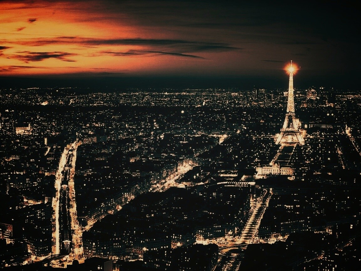 Ночной париж обои