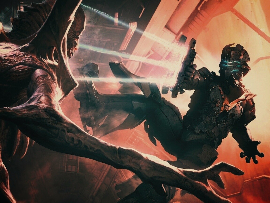 Айзек Кларк стреляет в монстра обои