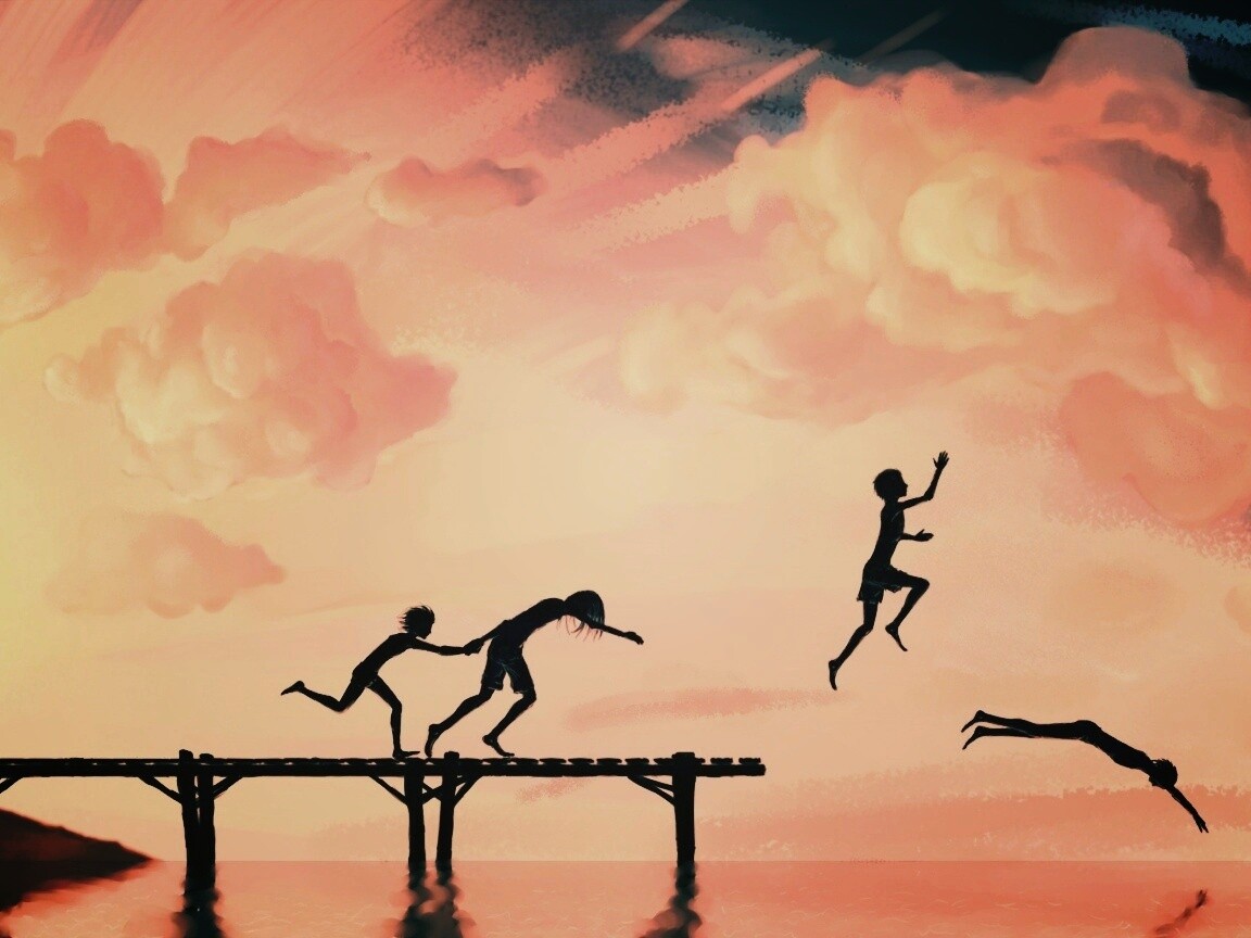 Прыжки с причала обои