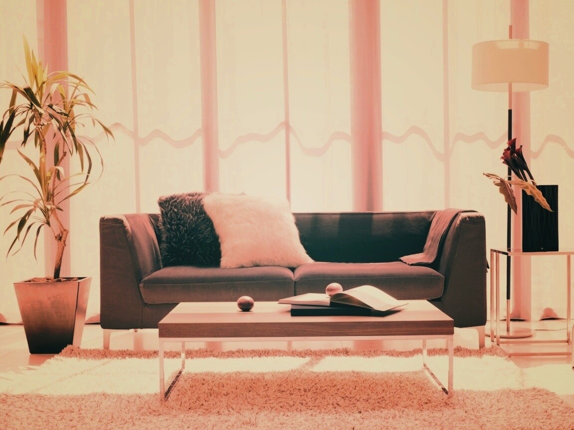 Гостиная с интересным дизайном обои