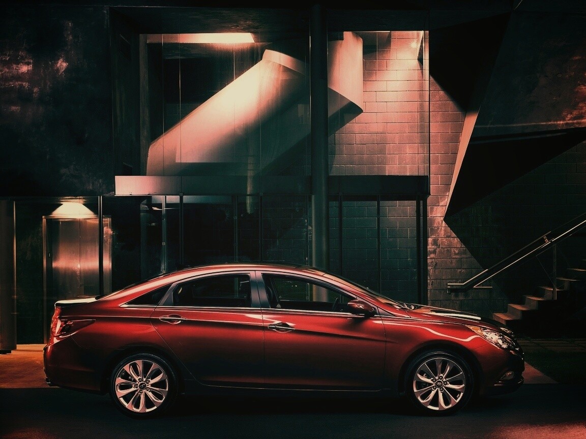 Красный хёндай солярис обои