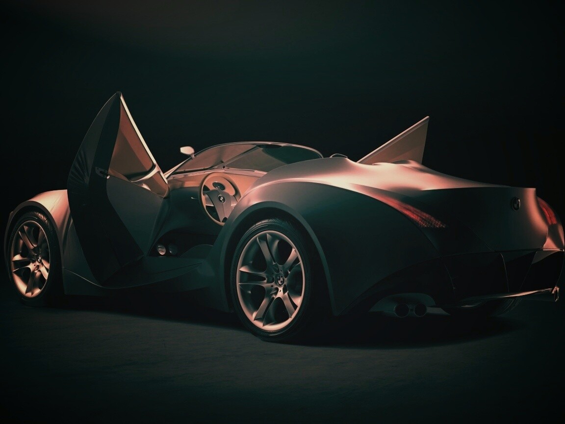 Автомобиль с распахнутыми дверцами обои