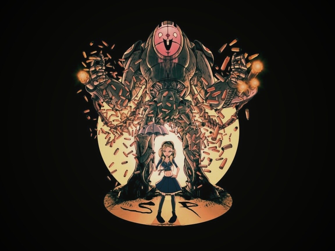 Куколка и боевой робот обои