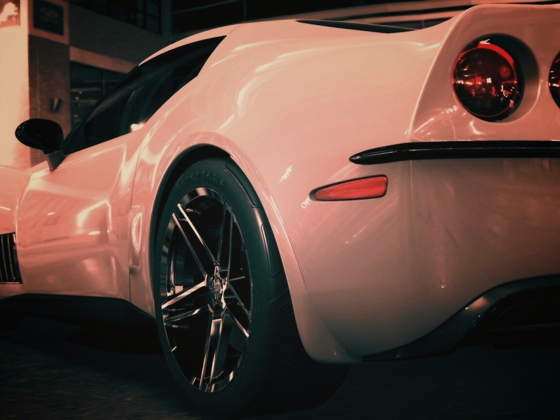 Белый Корвет обои