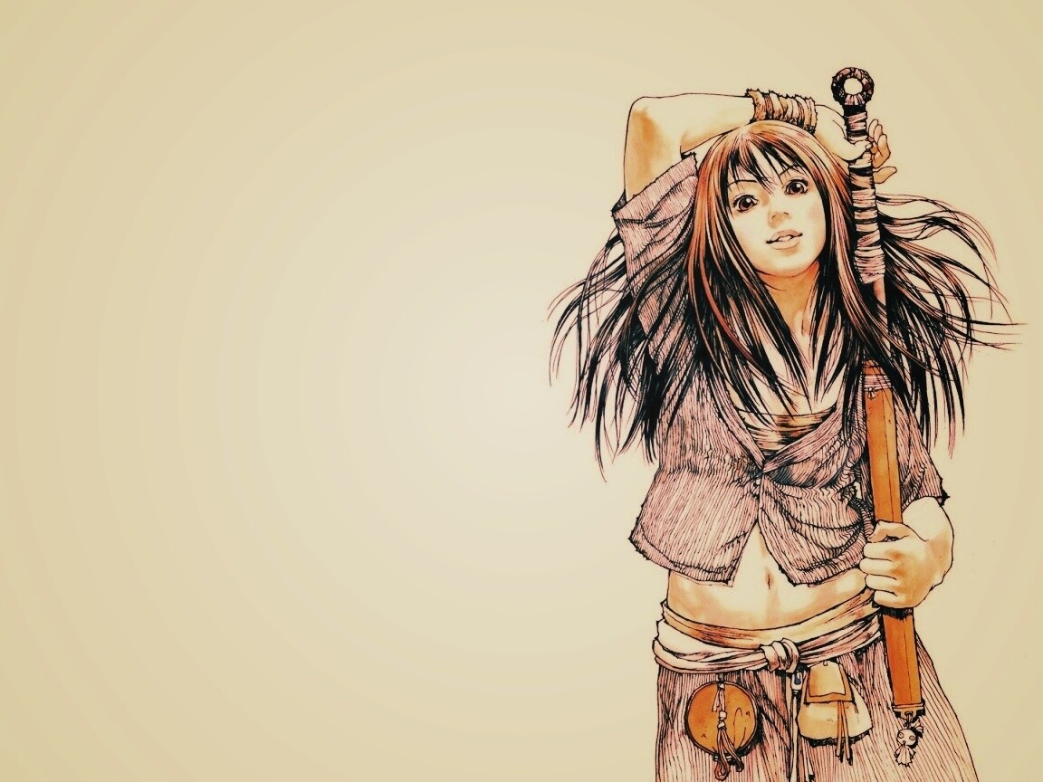 Девушка с битой обои