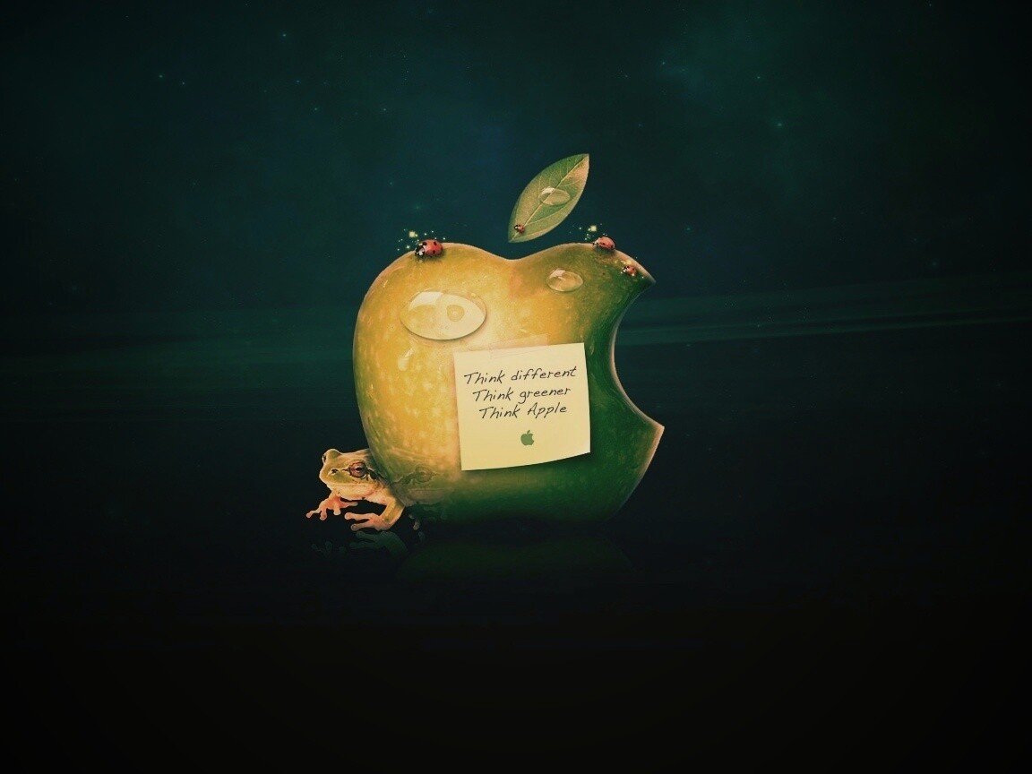 Think different, think greener, think Apple обои