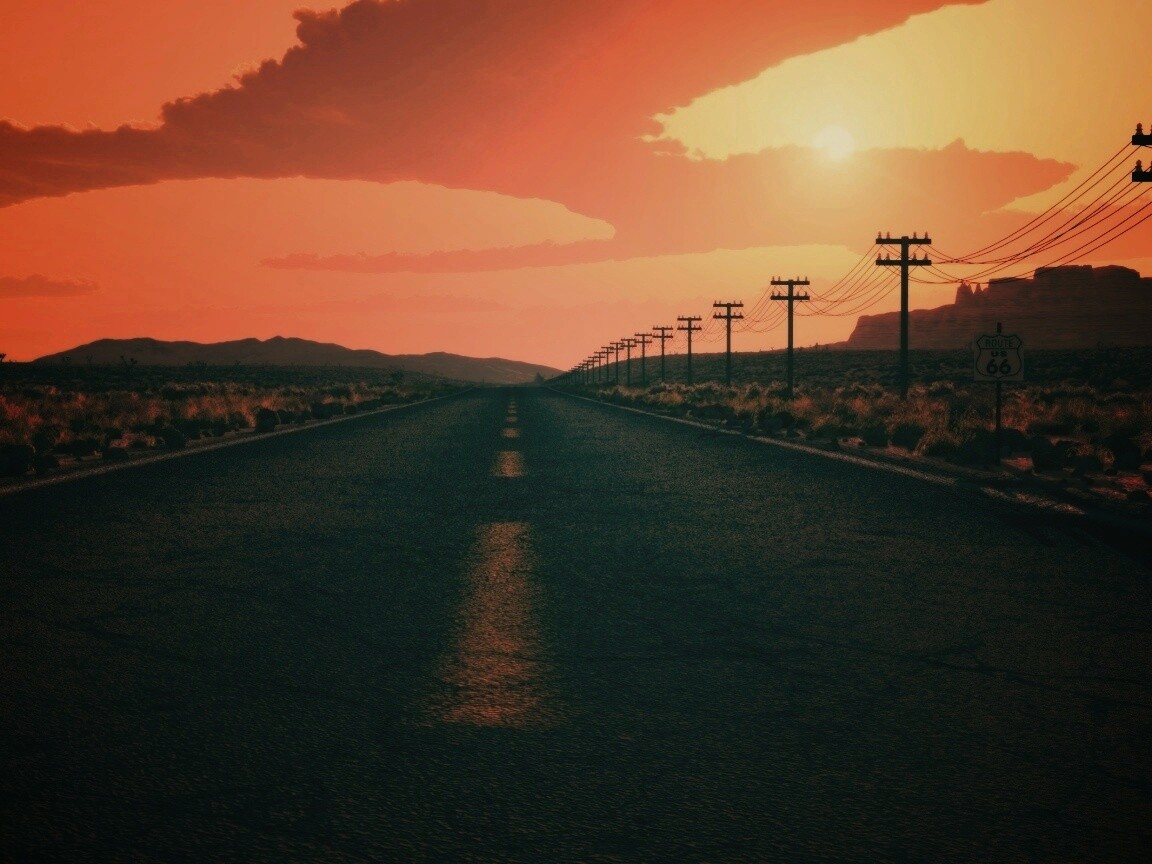 Дорога в пустыне обои