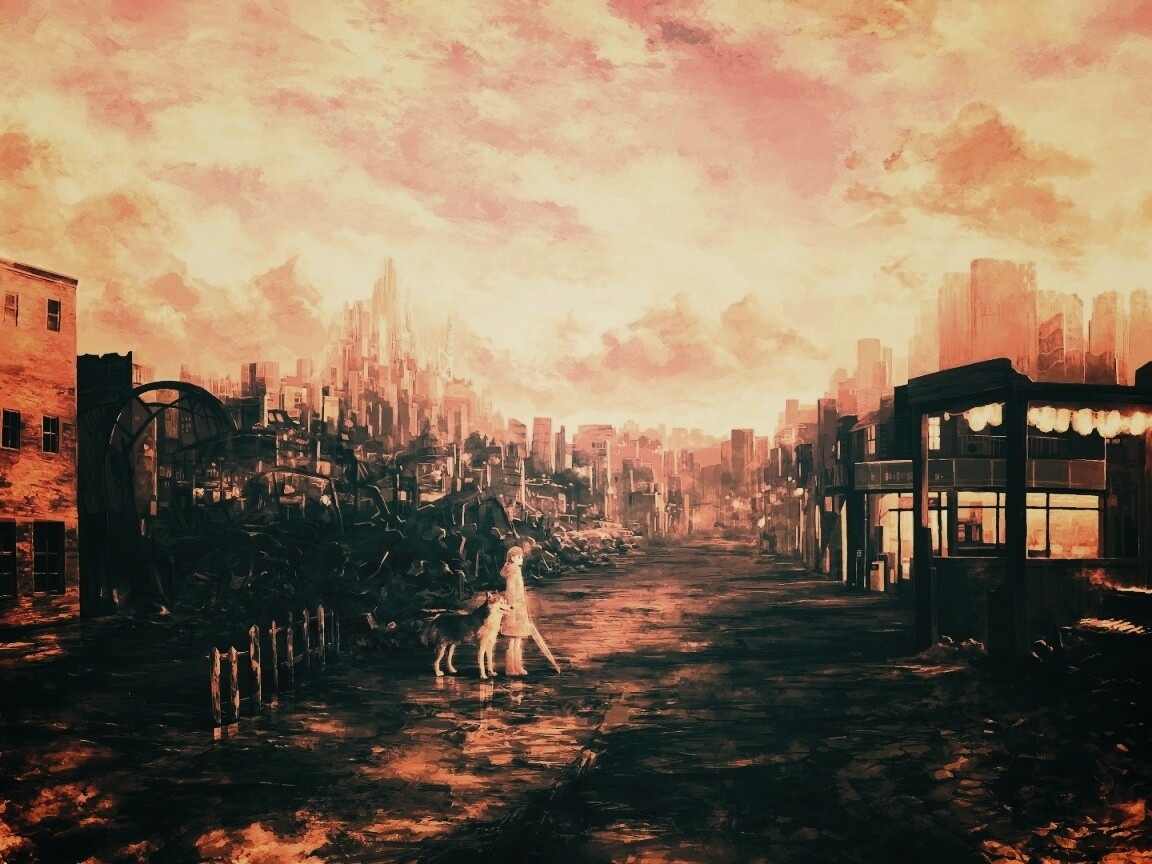 Девушка с собакой обои