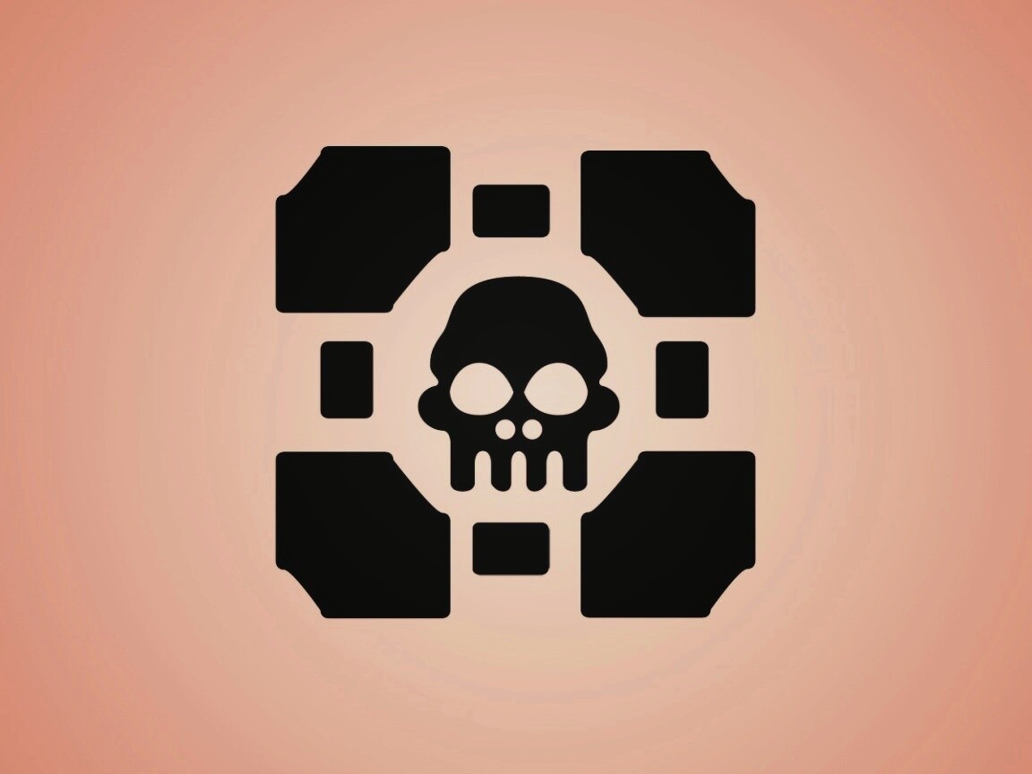 Куб с черепом обои