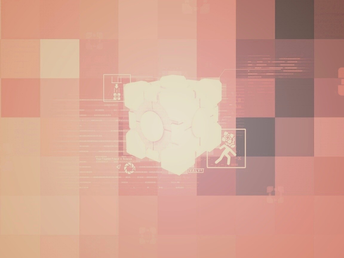 Высокотехнологичный куб из Портал обои