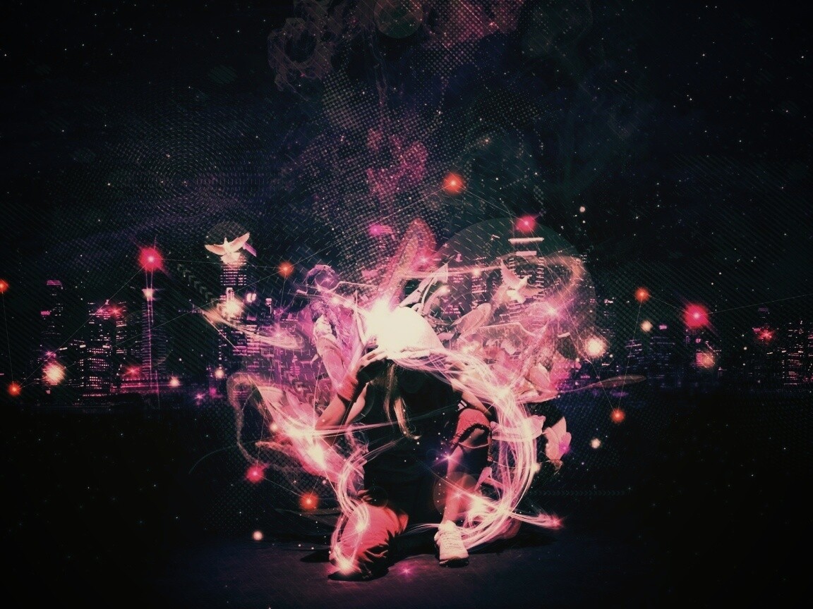 Фристайл арт с танцующей девушкой обои