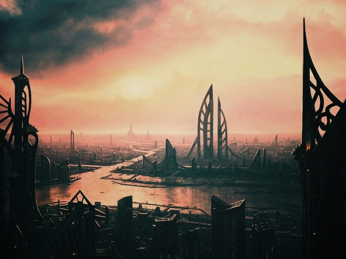 Прекрасный город будущего обои