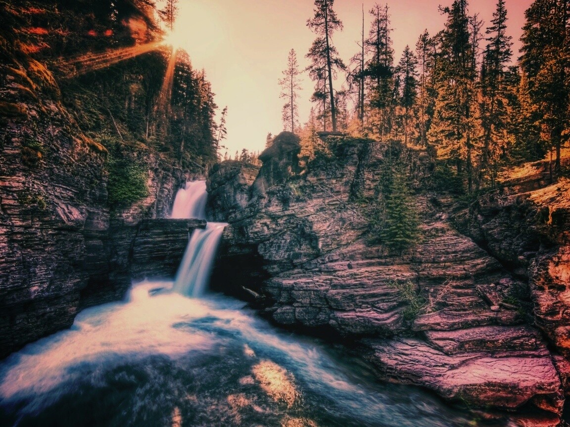 Горные водопады обои