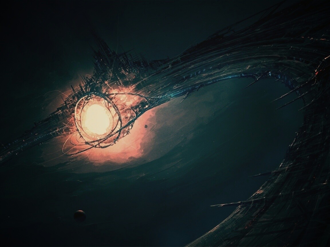 Зловещая космическая станция обои