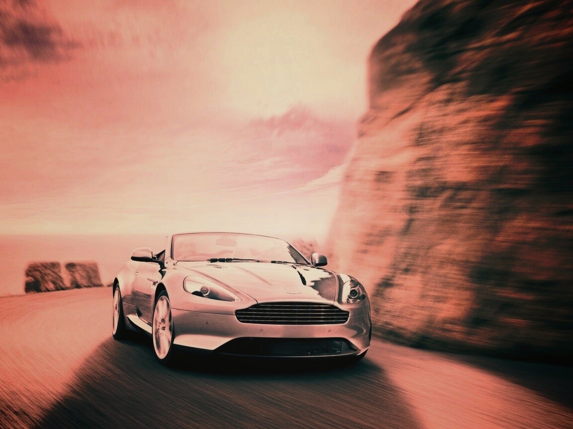 Aston Martin на повороте обои