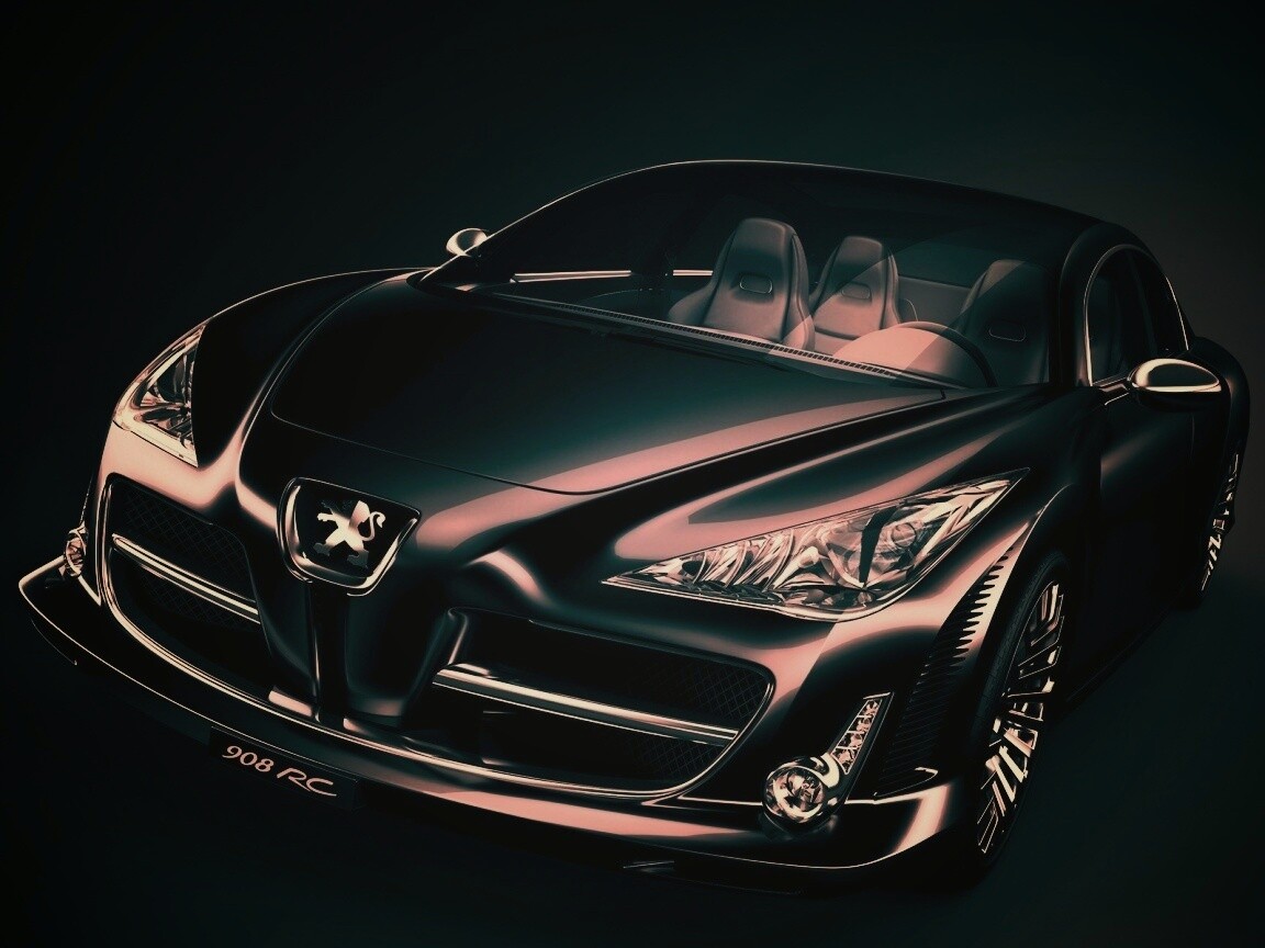 Чёрный Пежо обои