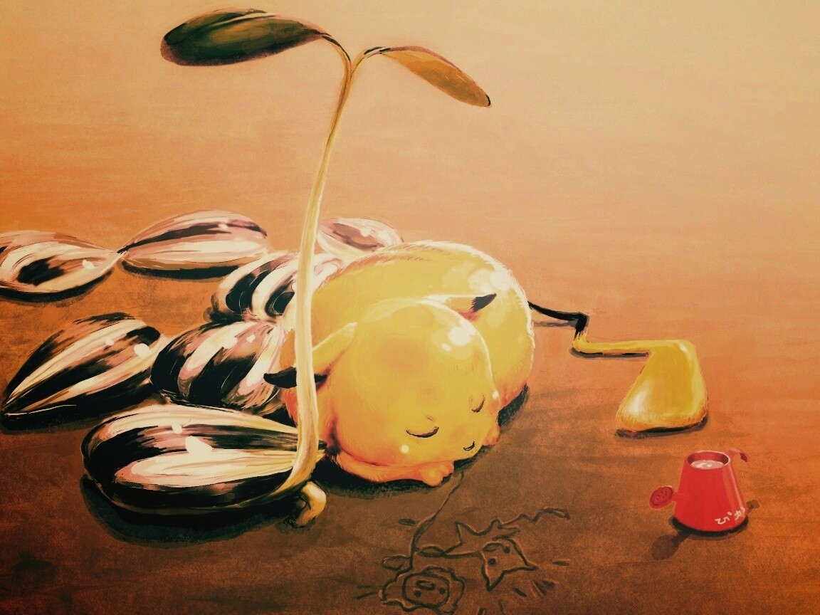 Пикачу отдыхает обои