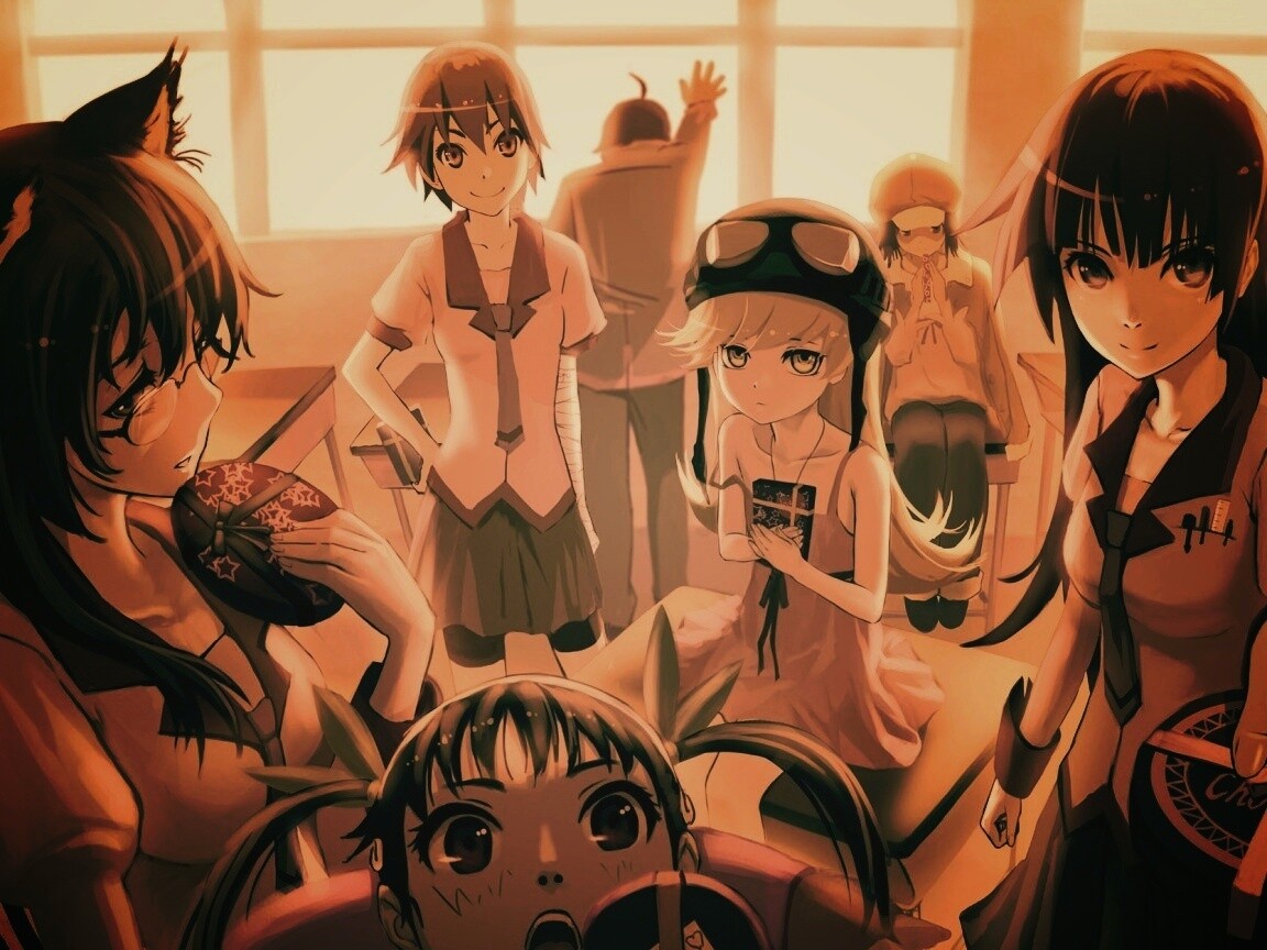 Девушки из Bakemonogatari обои