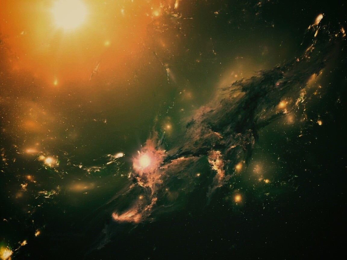 Зеленая туманность обои