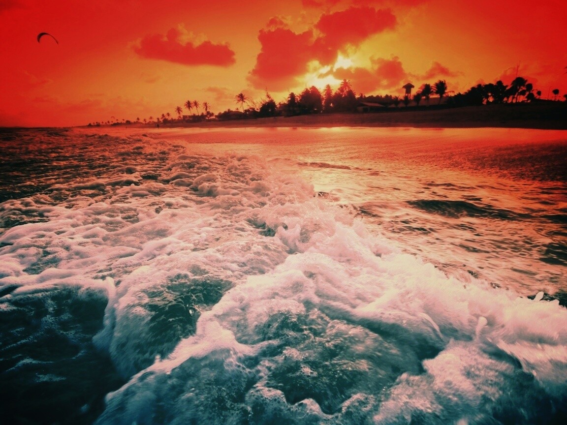 Огненный пляж обои