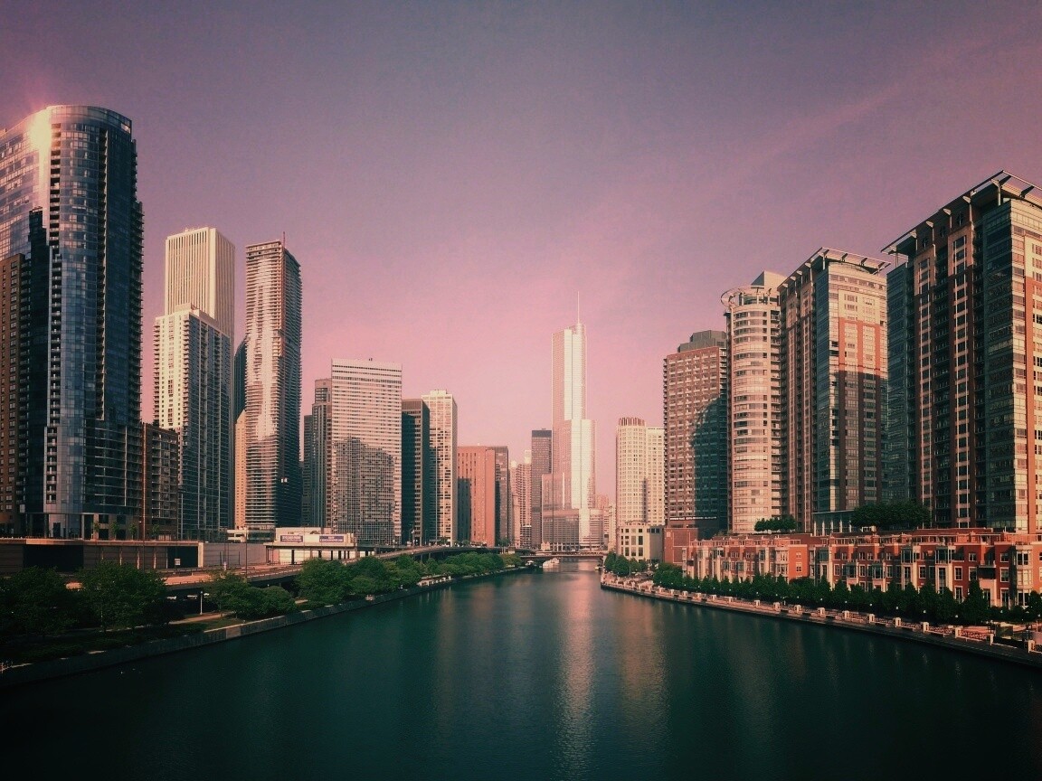 Вид на Чикаго обои