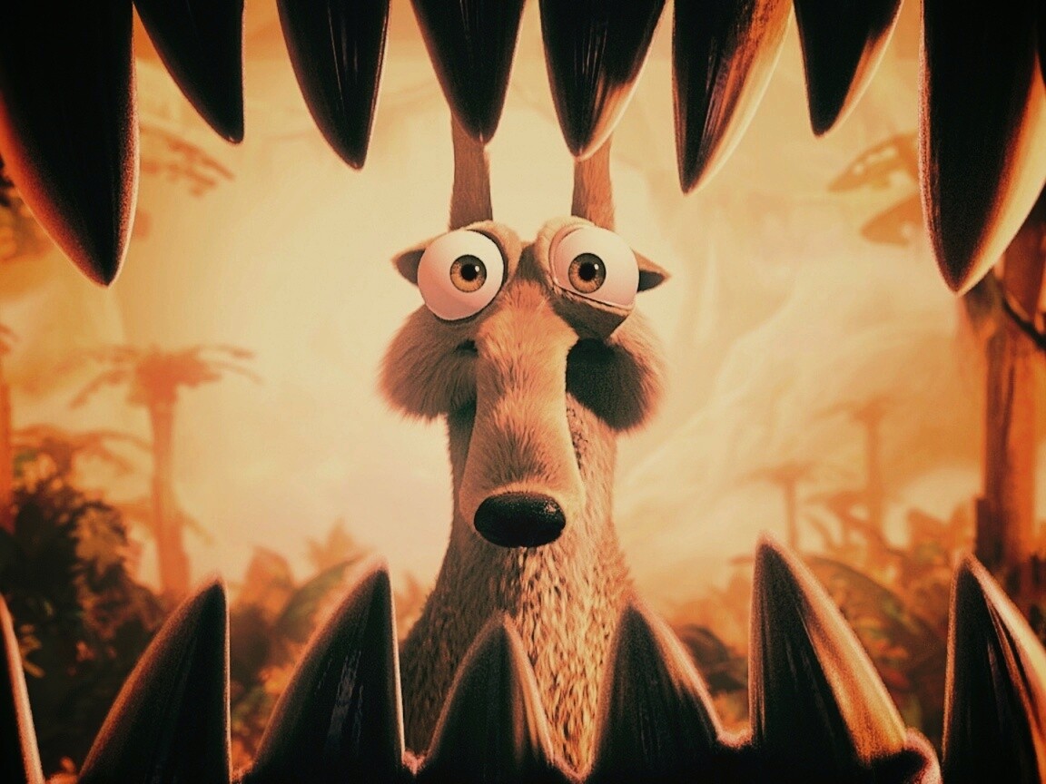 Скрэт и динозавр обои