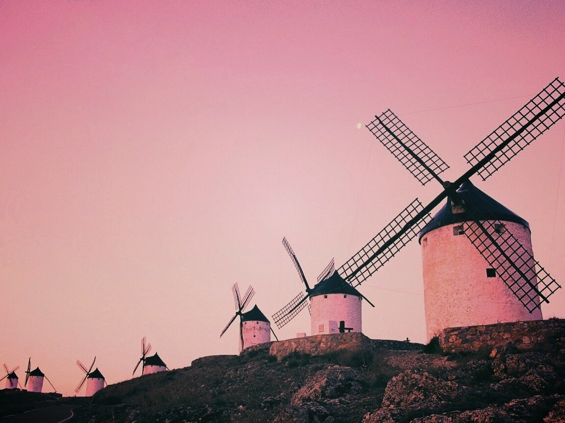 Пейзаж из ветряных мельниц обои