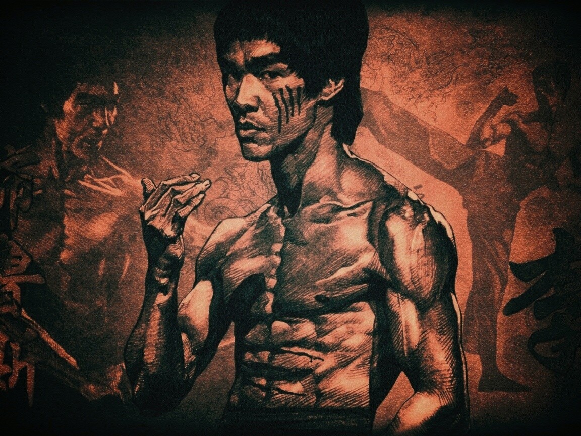 Портрет Брюса Ли обои