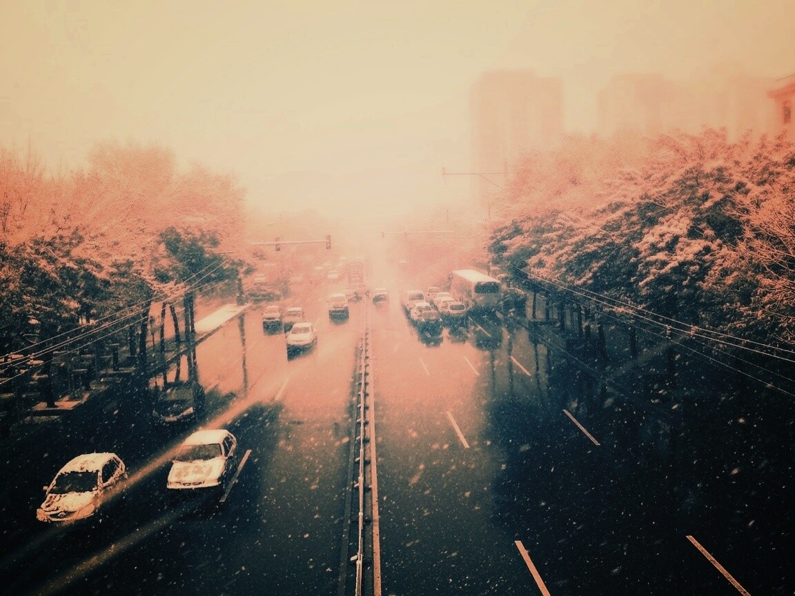 Снегопад в токио обои