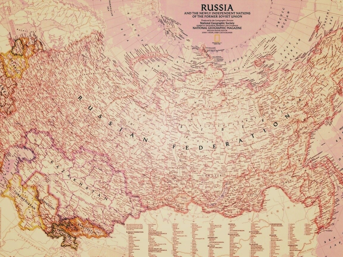 Карта России обои