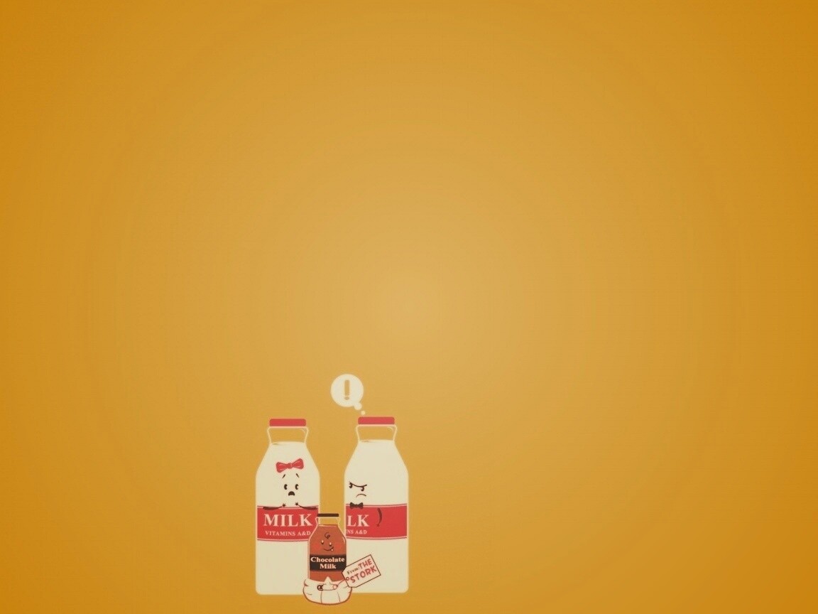 Бутылка молока сходила налево обои