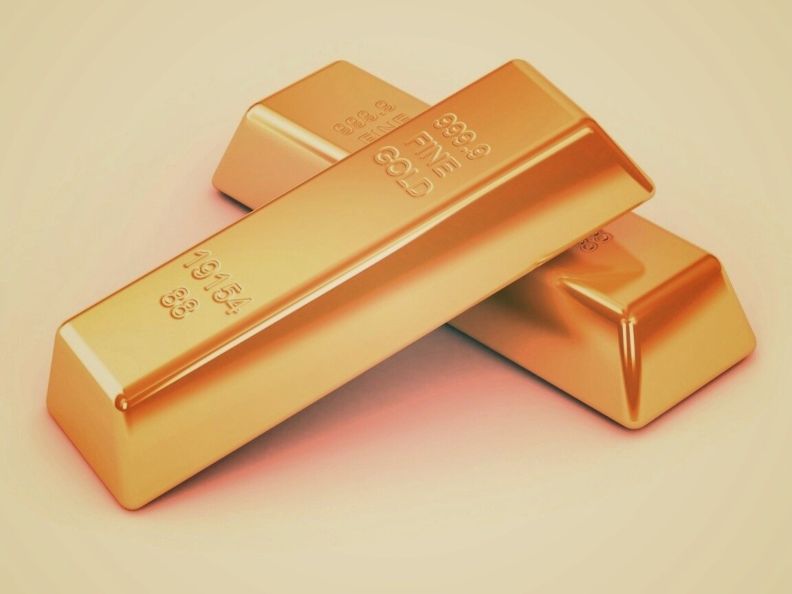 Настоящее золото в слитках обои