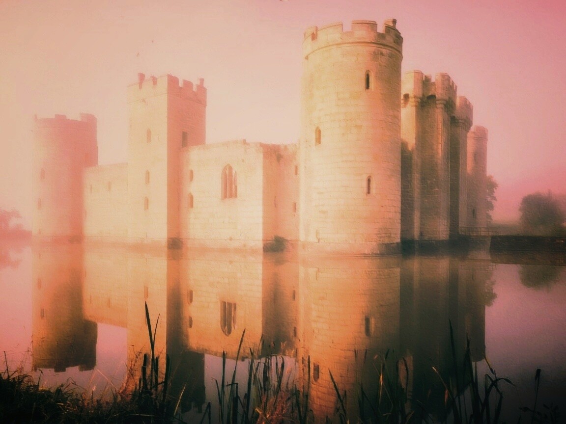 Замок на озере обои